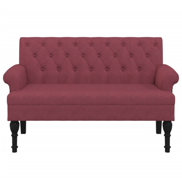 Banco con respaldo tela rojo tinto 120x62x75.5 cm M 3