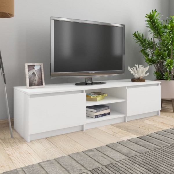 Mueble para TV madera contrachapada blanco 140x40x35.5 cm M 5