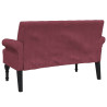 Banco con respaldo tela rojo tinto 120x62x75.5 cm 5