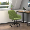 Silla de oficina giratoria de terciopelo verde claro 1