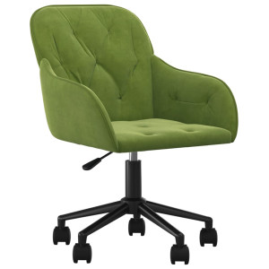 Silla de oficina giratoria de terciopelo verde claro H