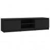 Mueble de TV madera contrachapada negro 140x40x35.5 cm 2