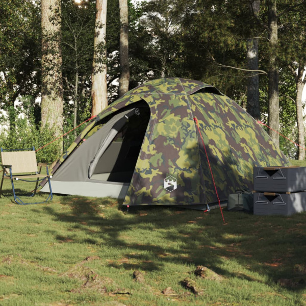 Tenda de campismo cúpula p/ 4 pessoas impermeável camuflagem M 3