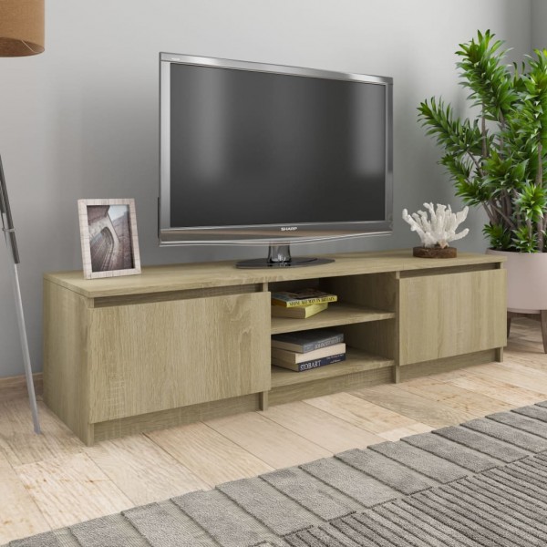 Mueble TV madera contrachapada color roble Sonoma 140x40x35.5cm M 3