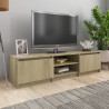 Mueble TV madera contrachapada color roble Sonoma 140x40x35.5cm 3