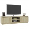 Mueble TV madera contrachapada color roble Sonoma 140x40x35.5cm 4
