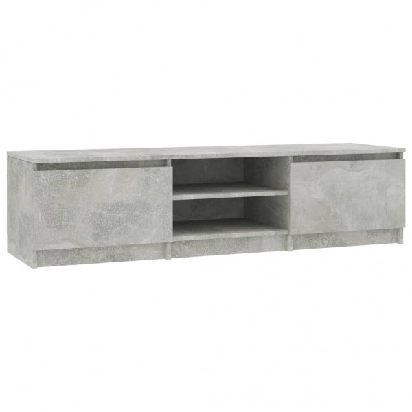 Mueble de TV madera contrachapada gris hormigón 140x40x35.5 cm M 2