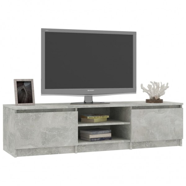 Mueble de TV madera contrachapada gris hormigón 140x40x35.5 cm M 3