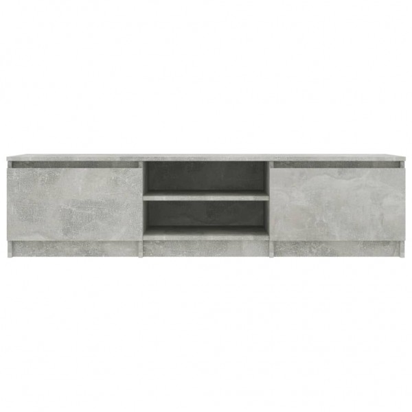 Mueble de TV madera contrachapada gris hormigón 140x40x35.5 cm M 4