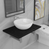 Conjunto de muebles de baño 2 piezas cerámica negro 1
