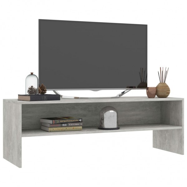 Mueble de TV madera contrachapada gris hormigón 120x40x40 cm M 3