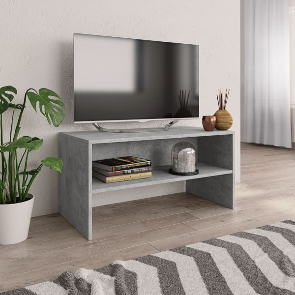 Mueble de TV madera contrachapada gris hormigón 80x40x40 cm D