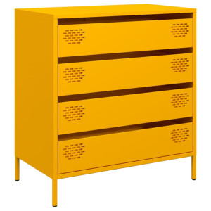 Aparador acero laminado en frío amarillo mostaza 68x39x73.5 cm H