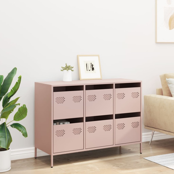 Aparador de acero laminado en frío rosa 101.5x39x73.5 cm M 3