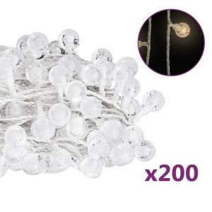 Balloon luz trilho 8 funções 20m 200 LED branco quente H