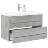 Set muebles de baño 2 piezas madera contrachapada gris hormigón 1