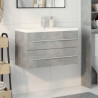 Set muebles de baño 2 piezas madera contrachapada gris hormigón 3