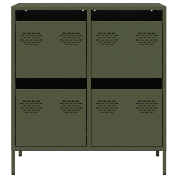 Aparador de acero laminado en frío verde oliva 68x39x73.5 cm M 5