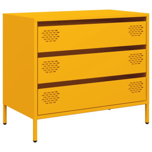 Aparador acero laminado en frío amarillo mostaza 68x39x58.5 cm H