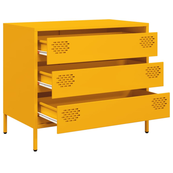 Aparador acero laminado en frío amarillo mostaza 68x39x58.5 cm M 4