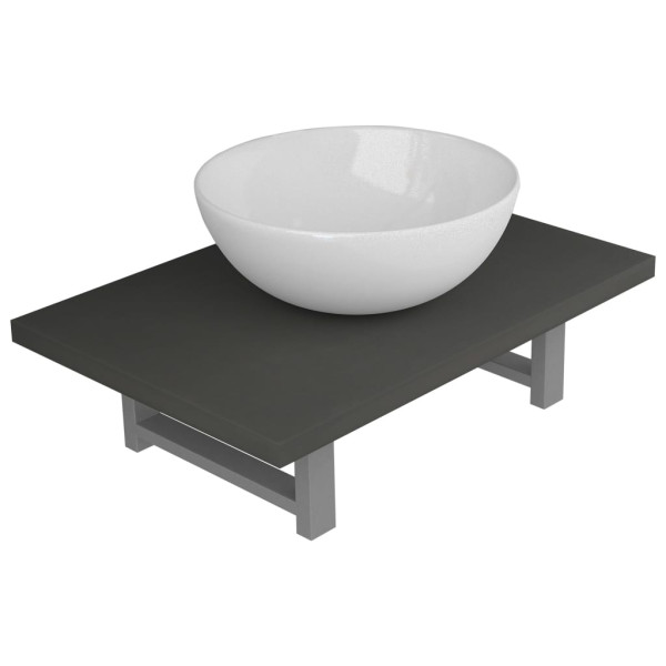 Conjunto de muebles de baño 2 piezas cerámica gris M 2
