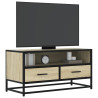 Mueble TV metal y madera ingeniería roble Sonoma 80x34.5x40 cm 1