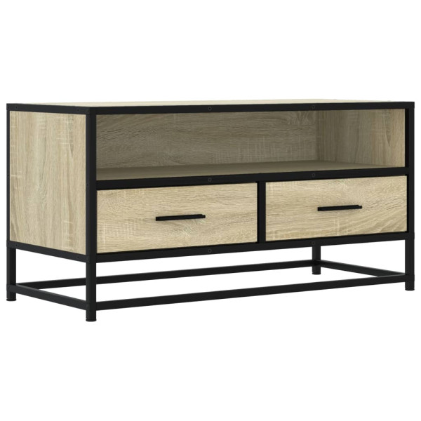 Mueble TV metal y madera ingeniería roble Sonoma 80x34.5x40 cm M 2