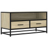 Mueble TV metal y madera ingeniería roble Sonoma 80x34.5x40 cm 2