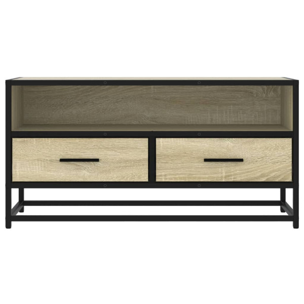 Mueble TV metal y madera ingeniería roble Sonoma 80x34.5x40 cm M 4
