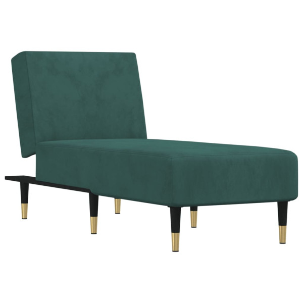 Chaise longue veludo verde-escuro M 2