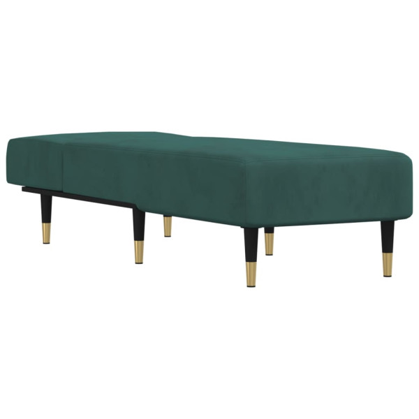 Chaise longue veludo verde-escuro M 3
