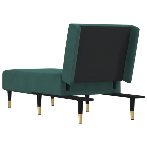 Chaise longue veludo verde-escuro M 5
