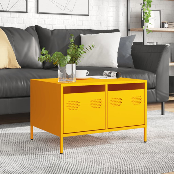 Mueble TV acero laminado en frío amarillo mostaza 68x50x43.5 cm M 4