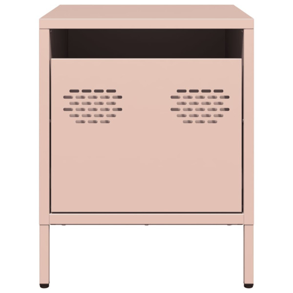 Mesas de cabeceira 2 pcs 35x39x43.5 cm aço rosa M 5