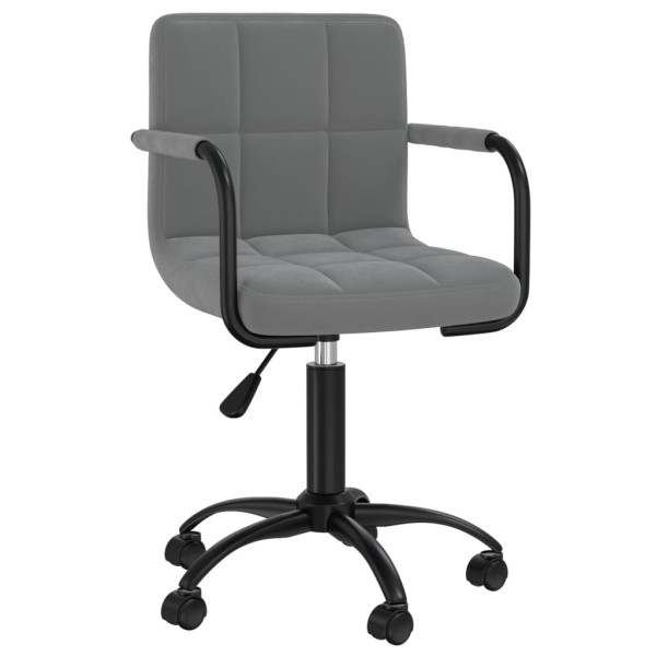 Silla de oficina giratoria de terciopelo gris oscuro M 2