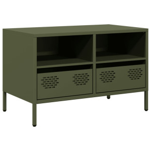 Mueble para TV acero laminado en frío verde oliva 68x39x43.5 cm H
