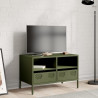 Mueble para TV acero laminado en frío verde oliva 68x39x43.5 cm 3