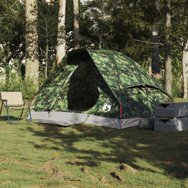 Tenda de campismo cúpula p/ 2 pessoas impermeável camuflagem M 3