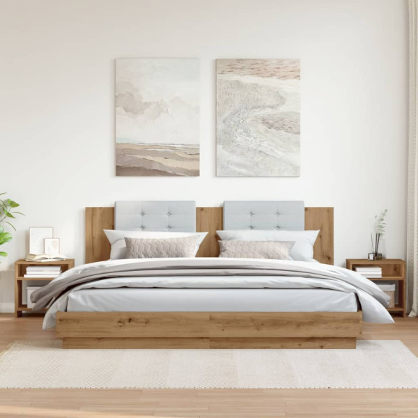 Mesitas noche 2 uds madera ingeniería marrón roble 40x30x40 cm M 3