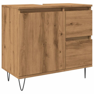 Mueble de lavabo madera de ingeniería roble artisan 65x33x60 cm H
