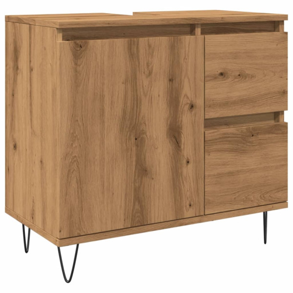 Mueble de lavabo madera de ingeniería roble artisan 65x33x60 cm M 2