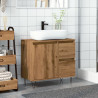 Mueble de lavabo madera de ingeniería roble artisan 65x33x60 cm 3