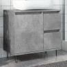 Mueble de lavabo madera ingeniería gris hormigón 65x33x60 cm 1