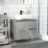 Mueble de lavabo madera ingeniería gris hormigón 65x33x60 cm 3