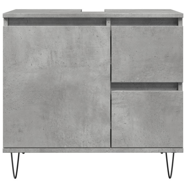 Mueble de lavabo madera ingeniería gris hormigón 65x33x60 cm M 4