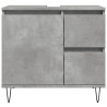 Mueble de lavabo madera ingeniería gris hormigón 65x33x60 cm 4