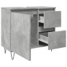 Mueble de lavabo madera ingeniería gris hormigón 65x33x60 cm 5