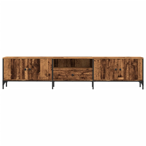 Mueble TV con cajón madera ingeniería envejecida 200x25x44 cm M 4