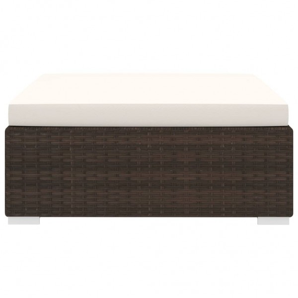 Reposapies seccional con cojín 1 uds ratán sintético marrón M 3