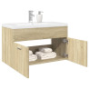 Mueble de baño con lavabo integrado roble Sonoma 1
